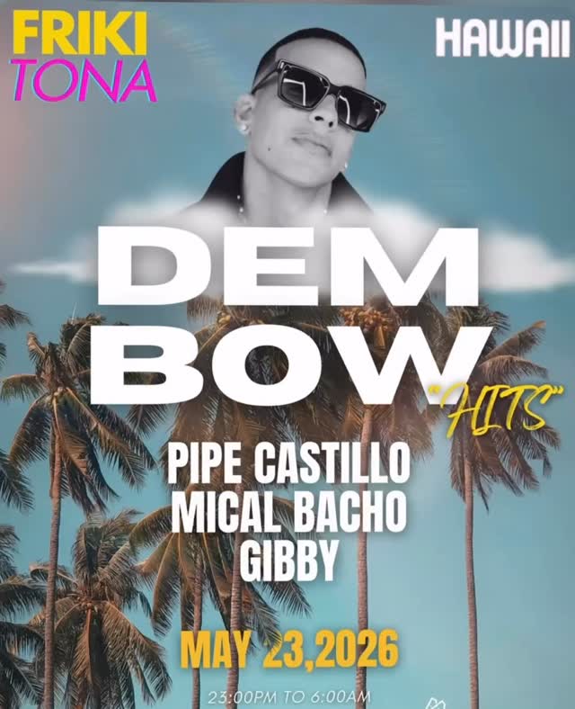🎉🌴 SORTEO DEM BOW “HITS” 🌴🎶

¿Quieres vivir una noche brutal este 23 de Mayo 2026? 😎🔥 con 👇
🎧 @djpipecastillo 
🎧 @micalbachodj 
🎧 @dj_gibbyoficial 

Estamos sorteando 4 entradas para este eventazo junto a @frikitona.pt 💥 y @acucar_fm 🔥

📍 Reglas para participar:
✅ Seguir a @acucar_fm ❤️ @frikitona.pt 
✅ Dar like ❤️ a esta publicación
✅ Comentar etiquetando 3 amigos 👥
✅ Puedes participar cuántas veces quieras 🔁

🚫 No pueden participar influencers ni marcas.
🎟️ El ganador será anunciado por stories 📲 
👉 🔔22/05 as 20:30pm

Prepárate para una noche de música, flow y dembow hasta el amanecer 🌴🔥🎧

#DemBowHits #Sorteo #hawaiiparty