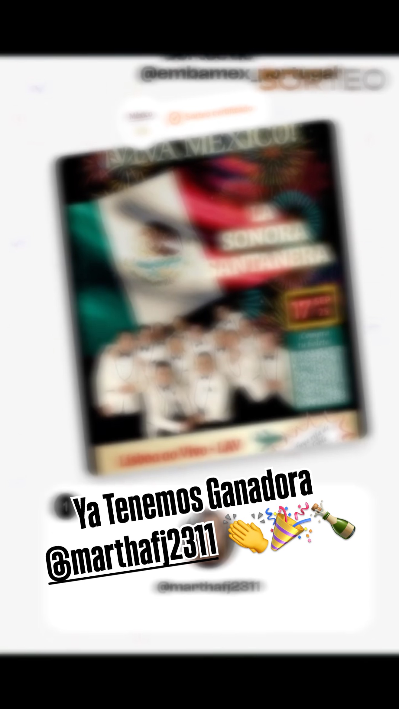 🔥🎶 ¡YA TENEMOS GANADORA! 🎶🔥
La magia de La Sonora Santanera @santaneramx llega a Lisboa 🎺💃
📅 17 de septiembre 2025
📍 Lisboa Ao Vivo (LAV) @lavlisboaaovivo
👏 ¡Felicidades @marthafj2311 Te esperamos un concierto inolvidable junto con los increíbles @santaneramx ✨🎤
💡 Gracias a tod@s los que participaron y compartieron su alegría.
¡Ustedes hacen que esta experiencia sea única! 💖🙏❤️🙏
🙏 Aliados que lo hacen posible:
@embamex_portugal
@thedoiis
@acucar_fm
#LaSonoraSantanera #Lisboa #MéxicoEnLisboa #MúsicaEnVivo #Sorteo #fiestaspatrias