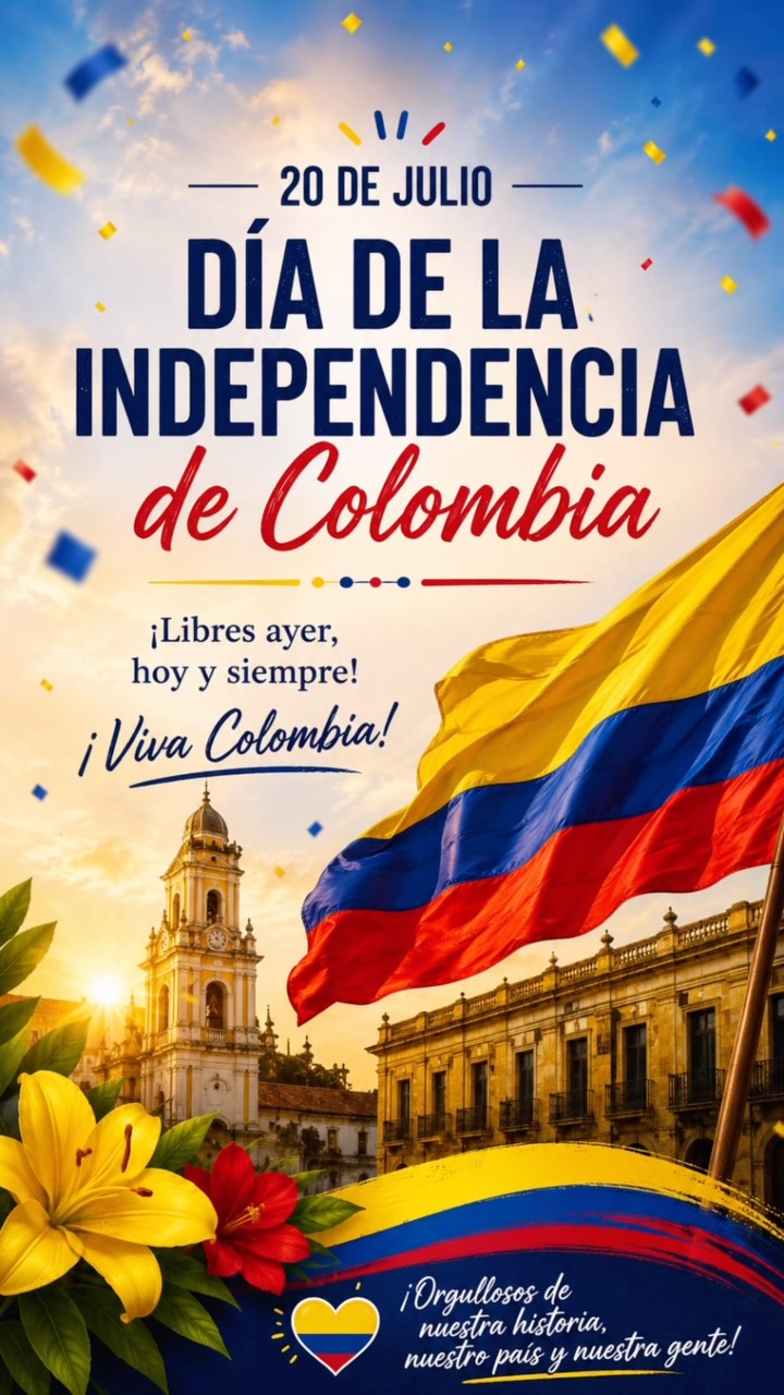 🇨🇴✨ ¡Hoy celebramos a Colombia! ✨🇨🇴

Un país lleno de alegría, sabor, cultura, música y gente maravillosa. 💛💙❤️

Hoy, 20 de julio, celebramos con orgullo la historia, la identidad y la riqueza de una nación que lleva su alegría por todo el mundo. 🌎❤️

🇨🇴 ¡Feliz Día de la Independencia, Colombia!
¡Que viva Colombia! 🎉💛💙❤️

#20DeJulio #IndependenciaDeColombia #Colombia #orgullocolombiano
