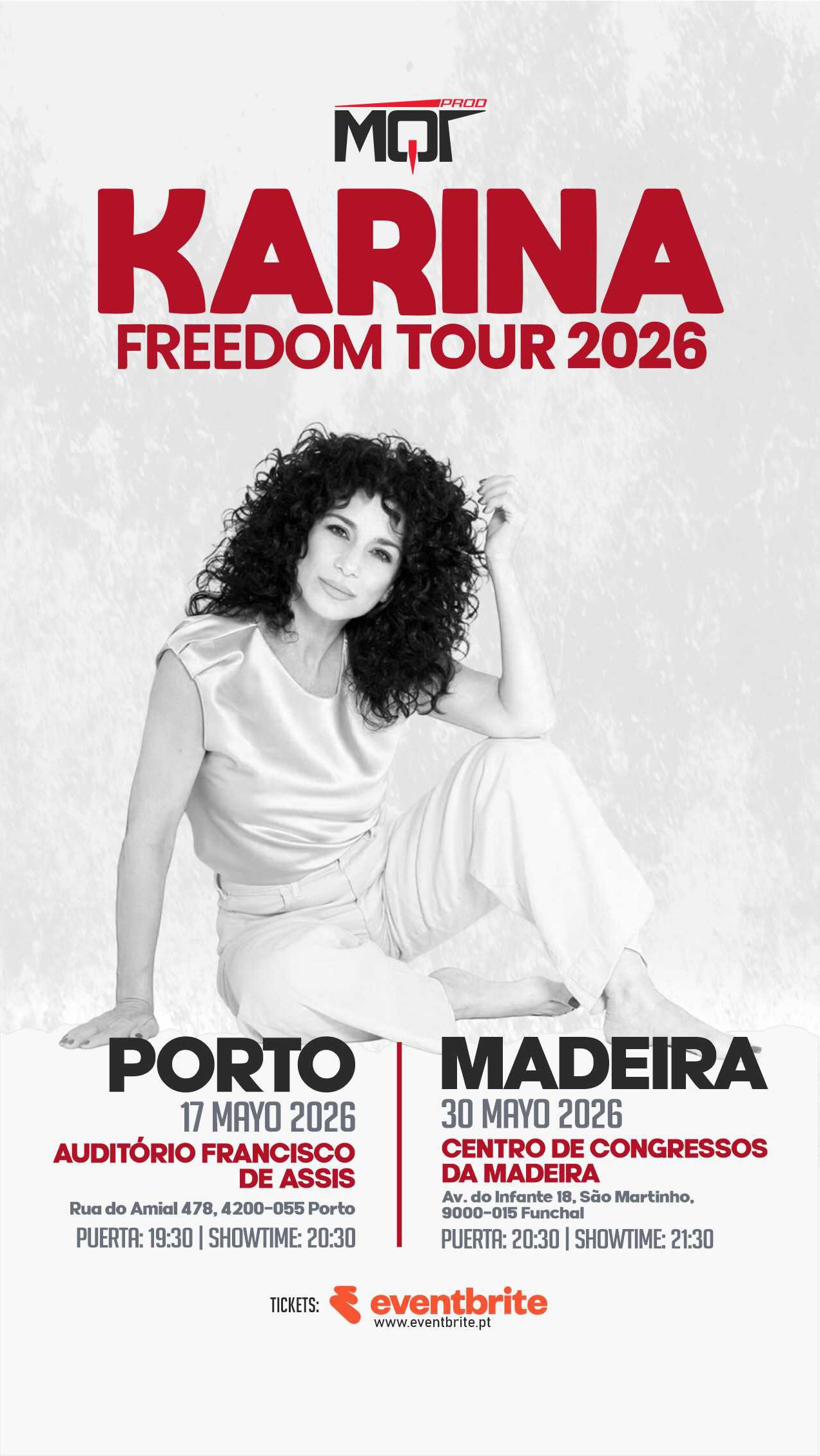 🎉 ¡SORTEO CONCIERTO KARINA – FREEDOM TOUR 2026! 🎉

La increíble Karina llega con su esperado Freedom Tour 2026… ¡y tú puedes asistir GRATIS! 🎤✨

Participa y gana 1 entrada doble 🙌🔥

✅ Cómo participar:

1️⃣ Seguir nuestra cuenta:
@acucar_fm 

2️⃣ Seguir también: @mosquitorumbero 

3️⃣ compartir este post y etiquetar a 3 amigos en los comentarios
(No influencers, no marcas)

4️⃣ Puedes comentar y compartir las veces que quieras (más comentarios = más oportunidades).

📅 Sorteo: Viernes 17/04 a las 23:30pm
🎁 Premio: 1 entrada doble para el concierto en Porto/Madeira

🎊 ¡Muchísima suerte! Nos vemos en el concierto 🎶❤️

🔥 Hashtags:

#Karina #FreedomTour2026 #Sorteo #Concierto #venezolanos