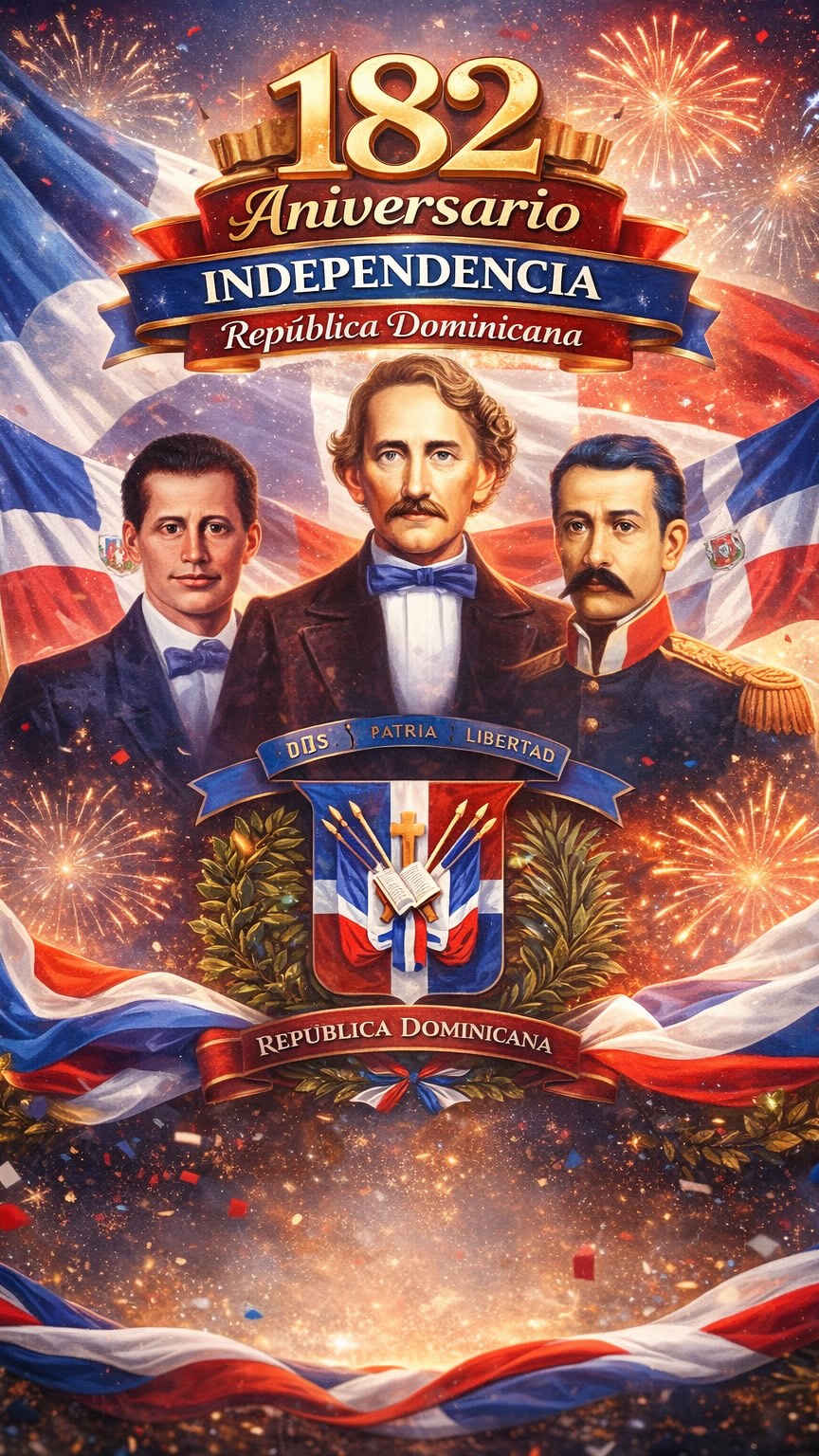 Hoy celebramos el 182 aniversario de la independencia de la República Dominicana 🇩🇴 
Una nación que nació libre entre coraje, identidad y esperanza.

Quisqueya se alza firme al viento, 
con historia en cada corazón, 
182 años de sentimiento, 
¡orgullo de una nación!
.
.
.
.
#IndependenciaDominicana #27DeFebrero #OrgulloDominicano #Quisqueya #182AñosDeIndependencia Dominicanos Patria RD SomosQuisqueya